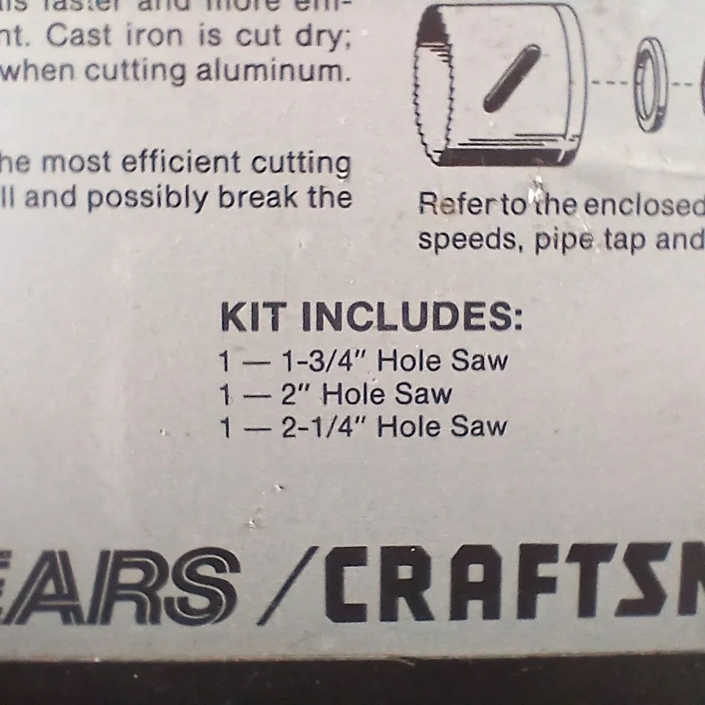 Sears Craftsman 13 Piece High Speed Hole Saw Kit #25763 In Case 93062